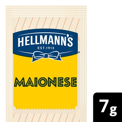 Maionese Hellmann's Sachê 7g - Incremente seus hambúrgueres, wraps, batata frita e muito mais com o sabor irresistível da maionese Hellmann's .